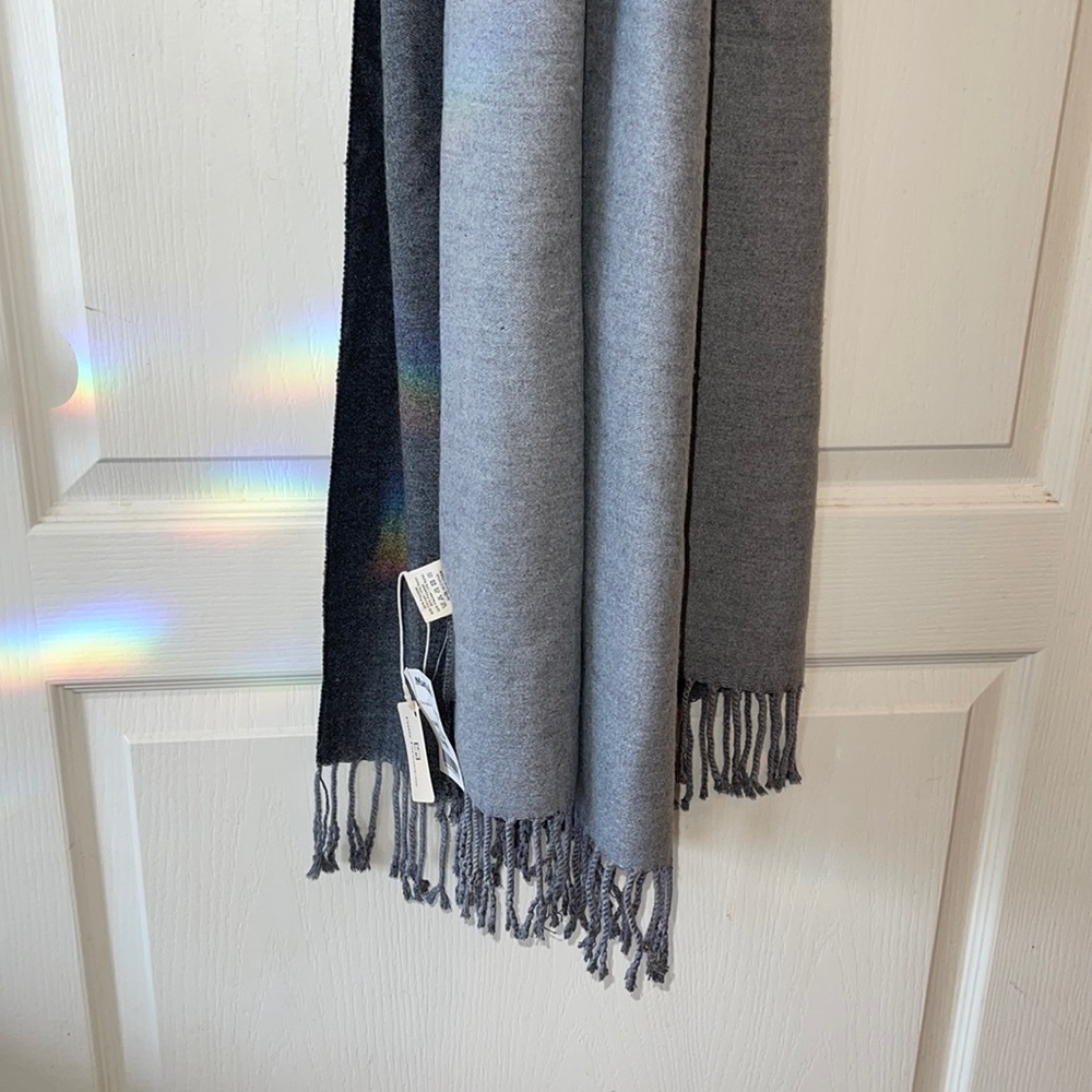Two tone long grey scarf / cover up